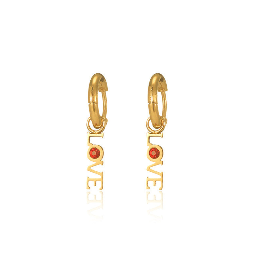 LOVE Zirconia Dangle Earrings