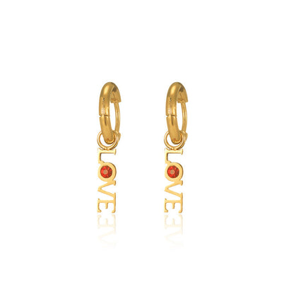 LOVE Zirconia Dangle Earrings