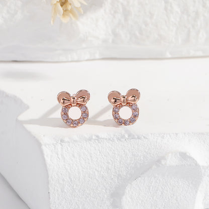 3-Pair Pink Gemstone Stud Earrings Set
