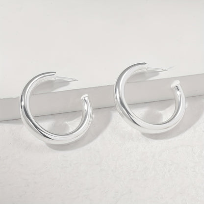 C-shaped hollow large earring studs are not easy to allergy（40% off on 2 pieces）