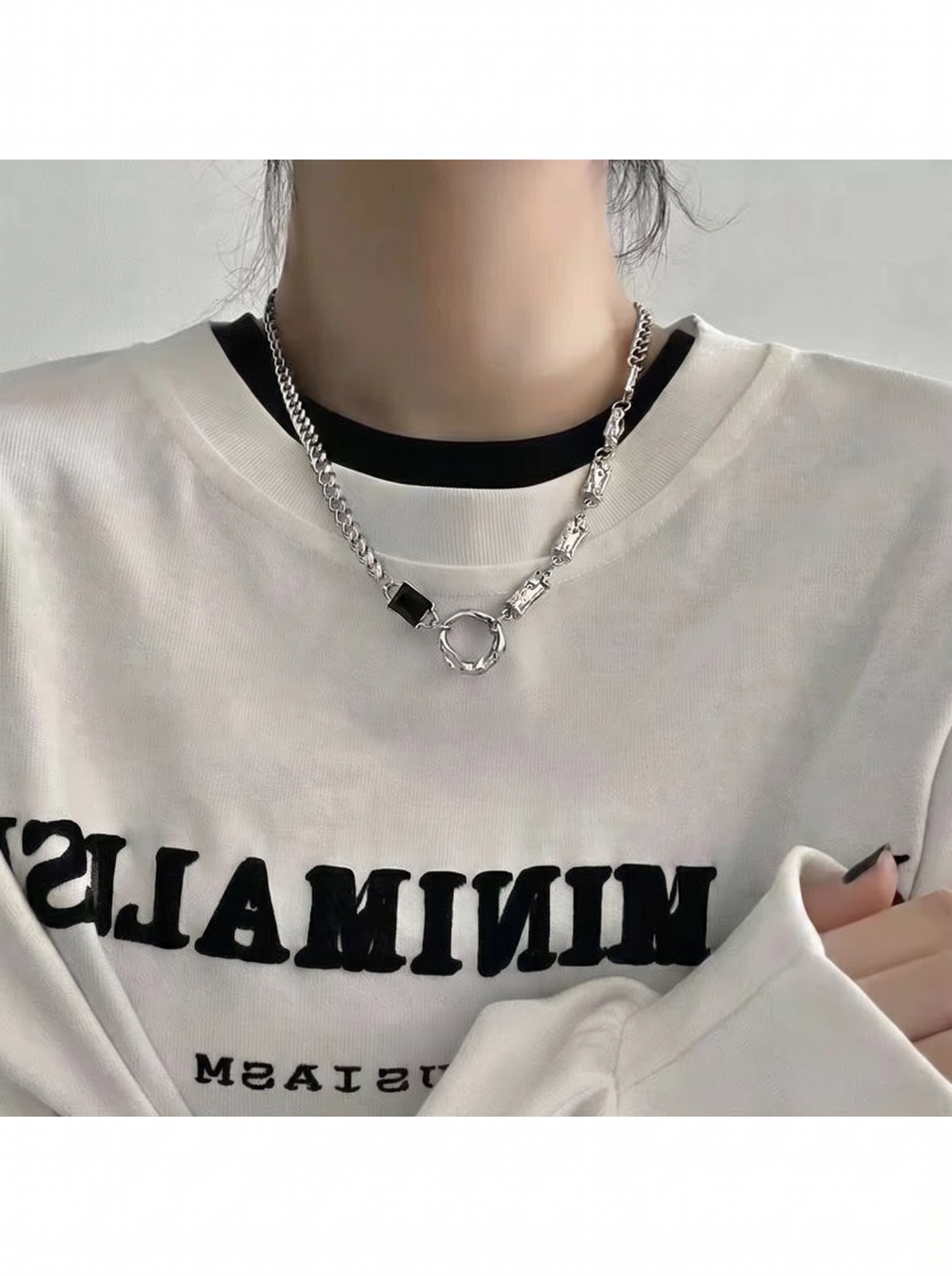Men's & Women's Irregular Round Necklace, Niche Design, High-end Hip-hop Style, Sweater Chain Accessory