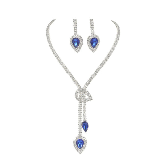 2-Piece Sapphire Pendant Jewelry Set