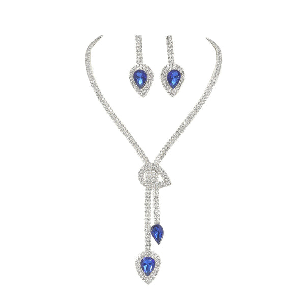 2-Piece Sapphire Pendant Jewelry Set