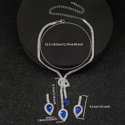 2-Piece Sapphire Pendant Jewelry Set