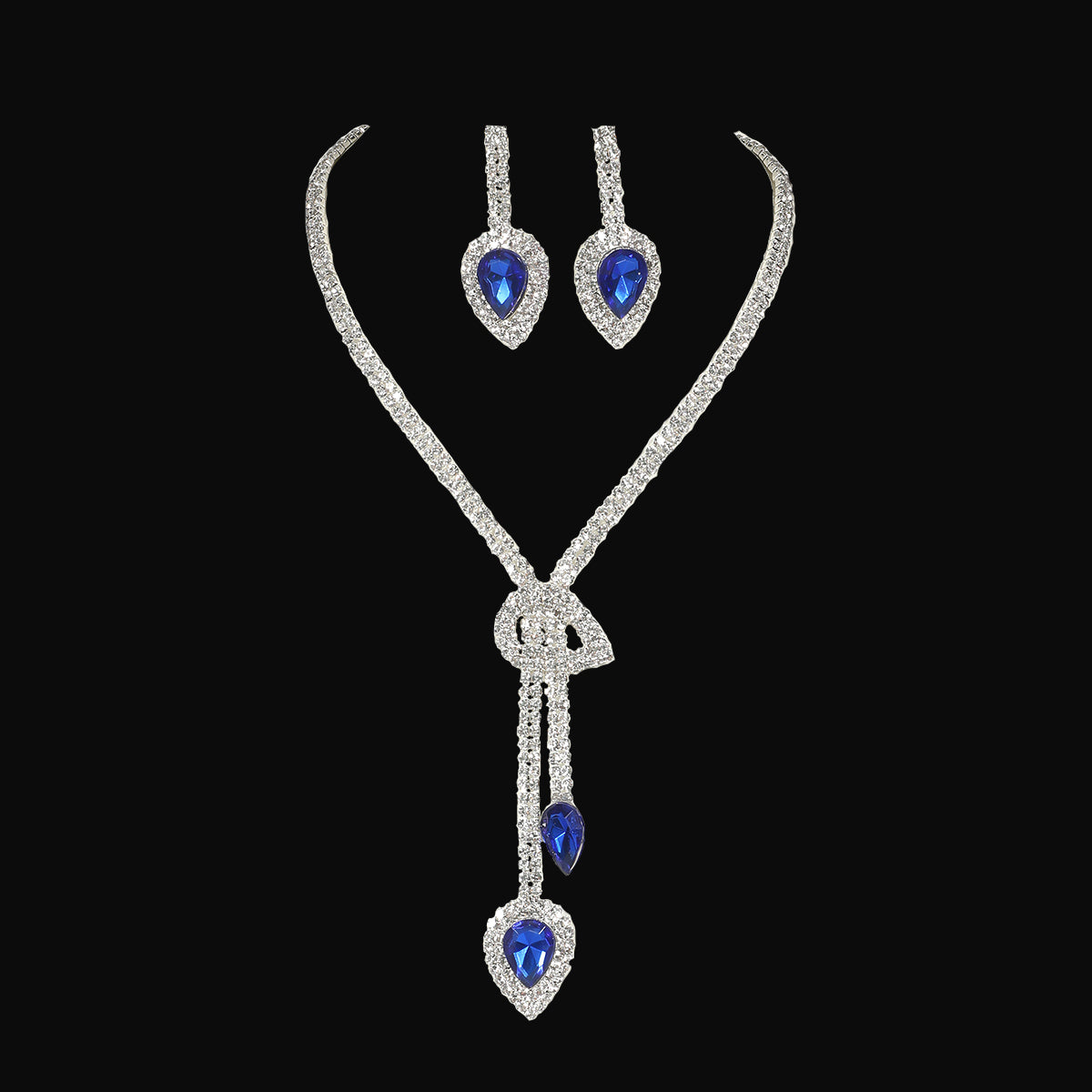 2-Piece Sapphire Pendant Jewelry Set
