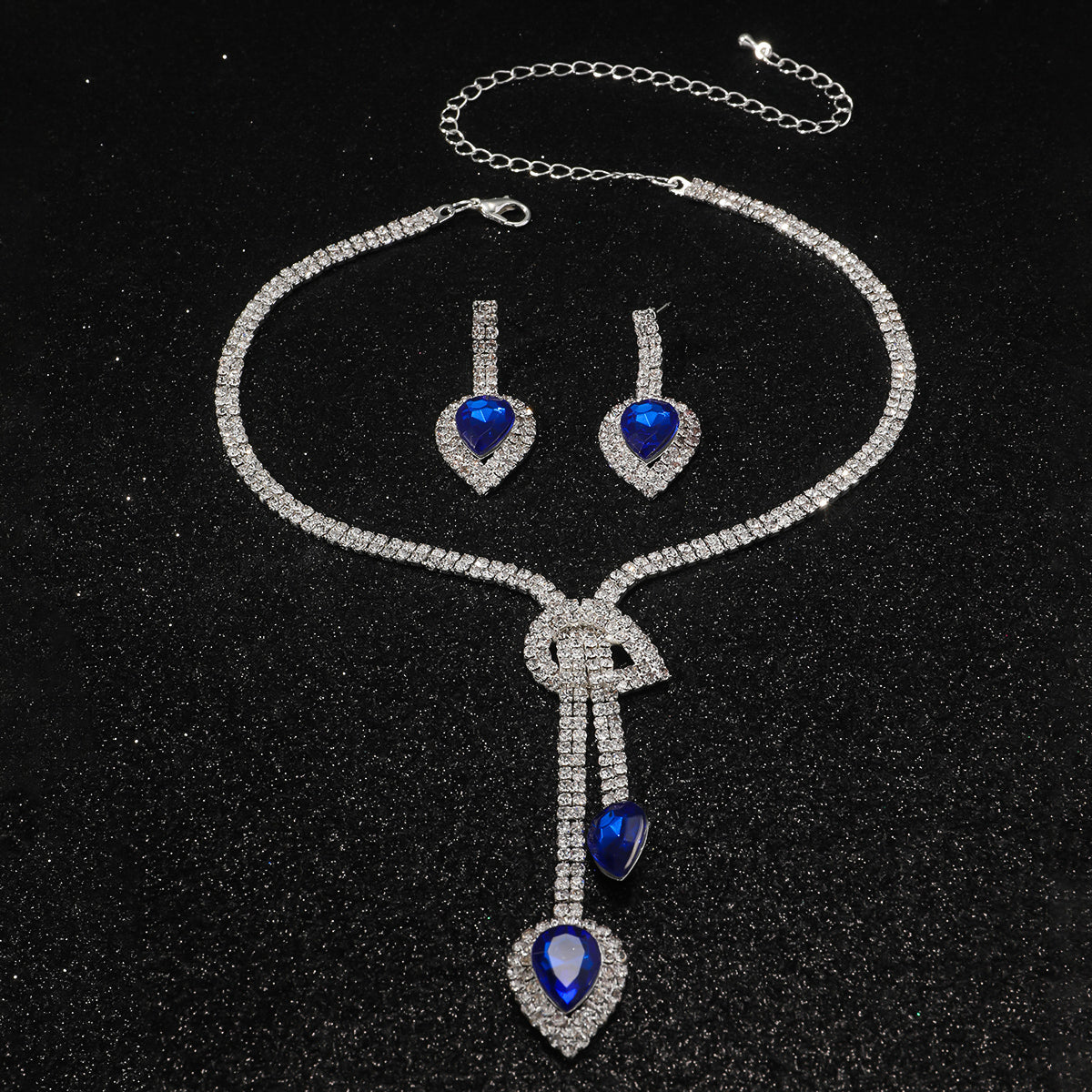 2-Piece Sapphire Pendant Jewelry Set