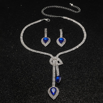 2-Piece Sapphire Pendant Jewelry Set