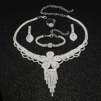 4-Piece Flower Gemstone Jewelry Set