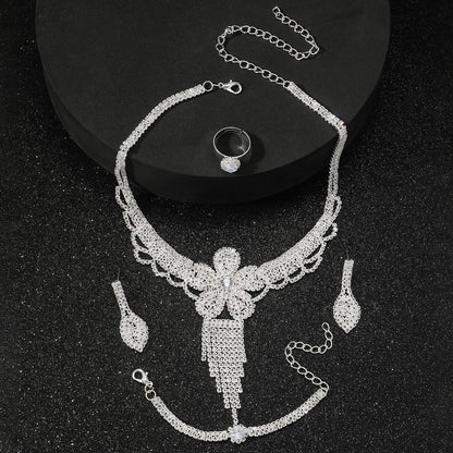 4-Piece Flower Gemstone Jewelry Set