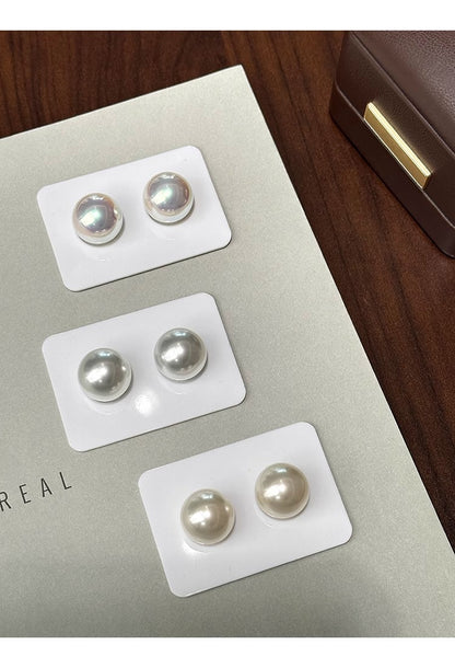 White Pearl Stud Earrings