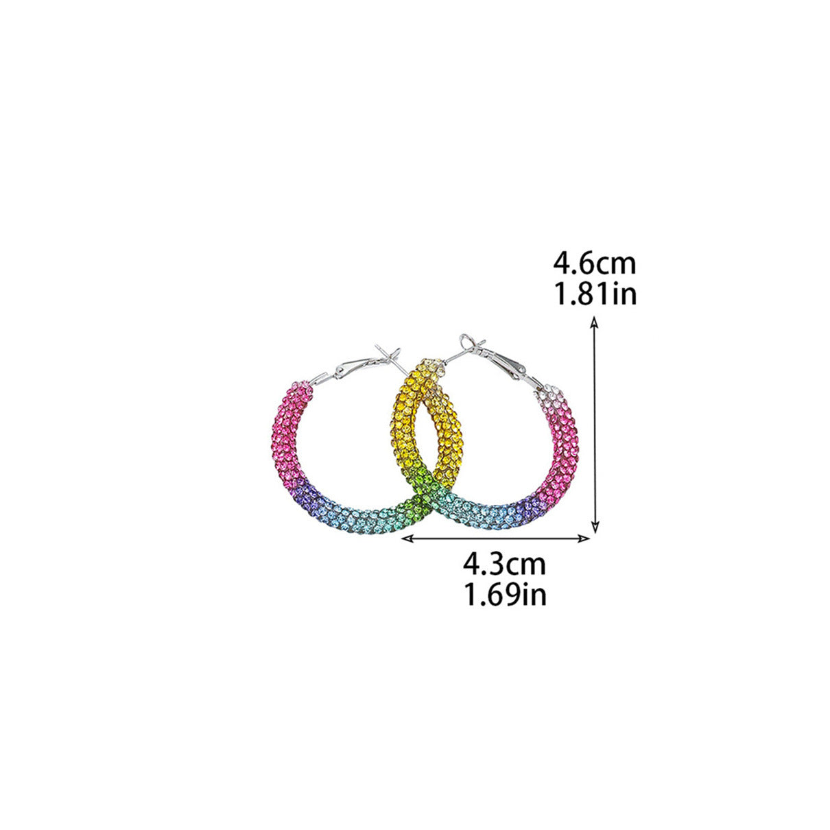 外贸热销 欧美夸张镶钻双排大圈街舞hiphop耳环耳圈 新娘耳饰批发