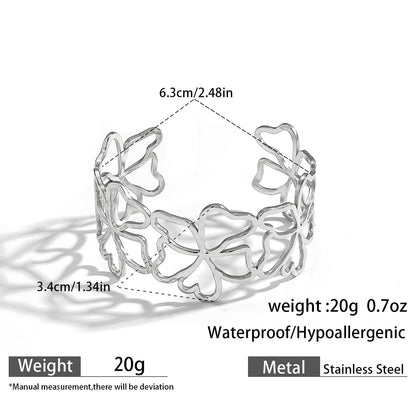 麦芽欧美不锈钢海洋风手镯海星海螺珊瑚花朵手环天然石镯子手饰品