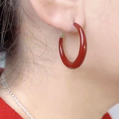 Burgundy Hoop Earrings