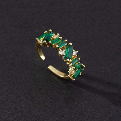 Green CZ Vintage Ring