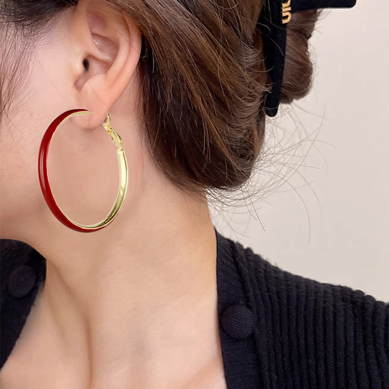 Burgundy Hoop Earrings
