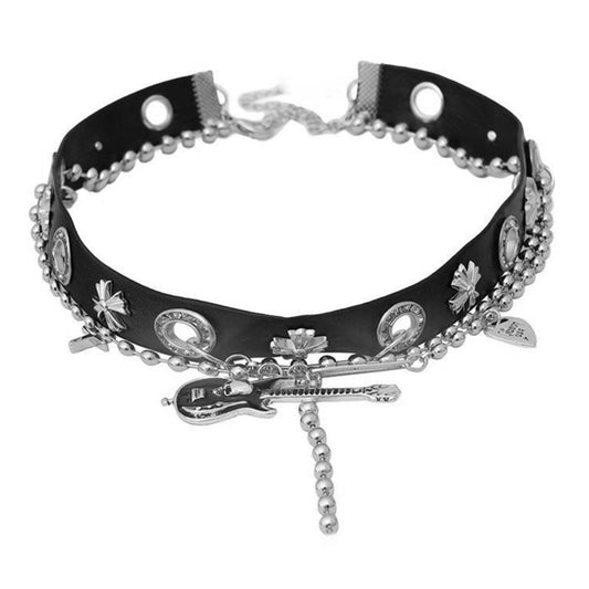 Black Cross Gothic Choker Necklace