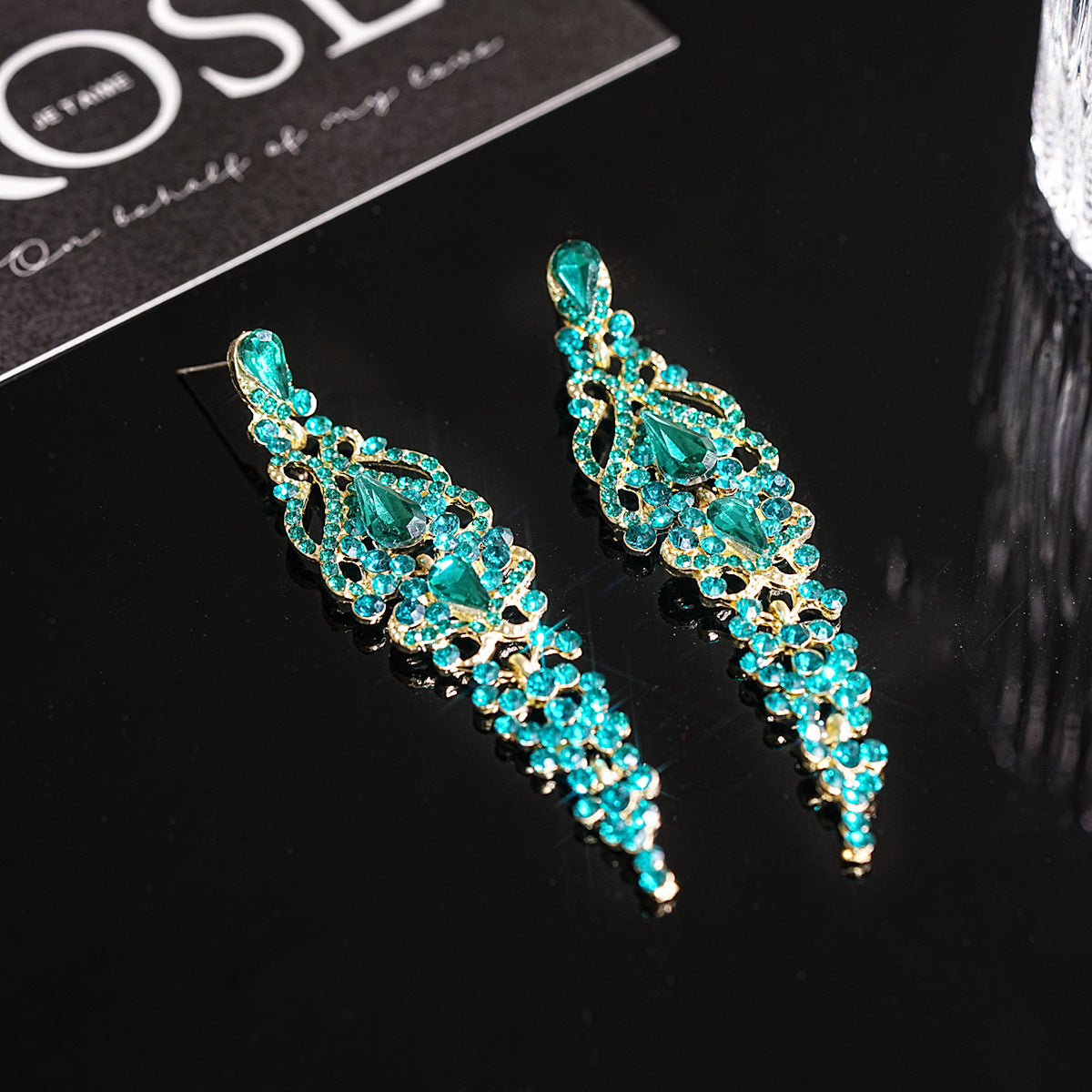 Silver Teardrop Tassel Stud Earrings
