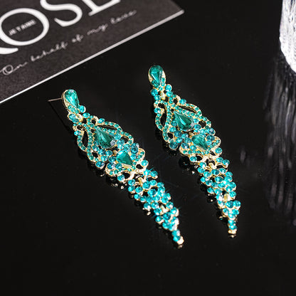 Silver Teardrop Tassel Stud Earrings