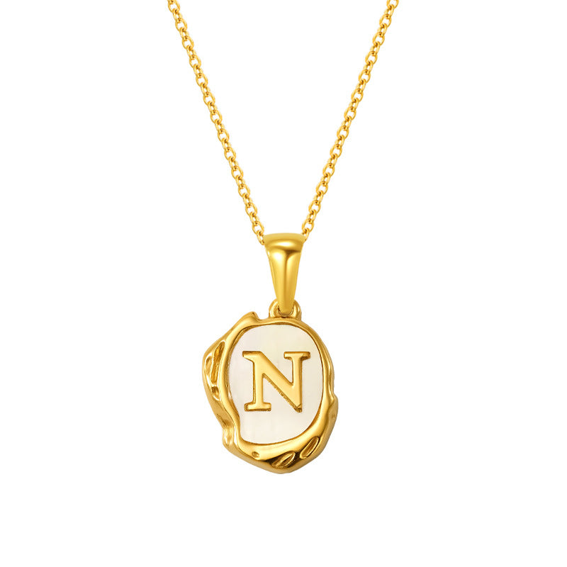 Light Luxury Fashion Gold Plated Titanium Steel Lava Necklace