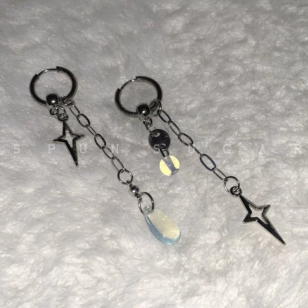 Titanium Steel Cross Teardrop Earrings