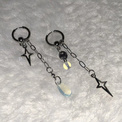 Titanium Steel Cross Teardrop Earrings