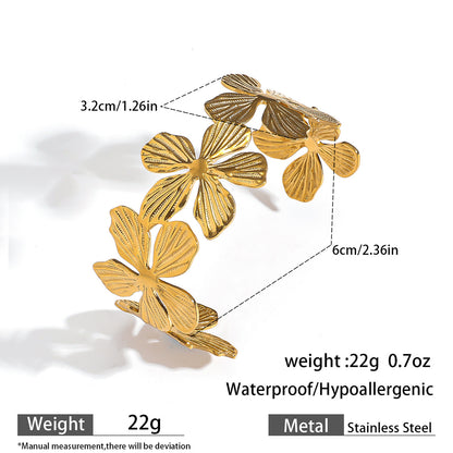 麦芽欧美不锈钢海洋风手镯海星海螺珊瑚花朵手环天然石镯子手饰品