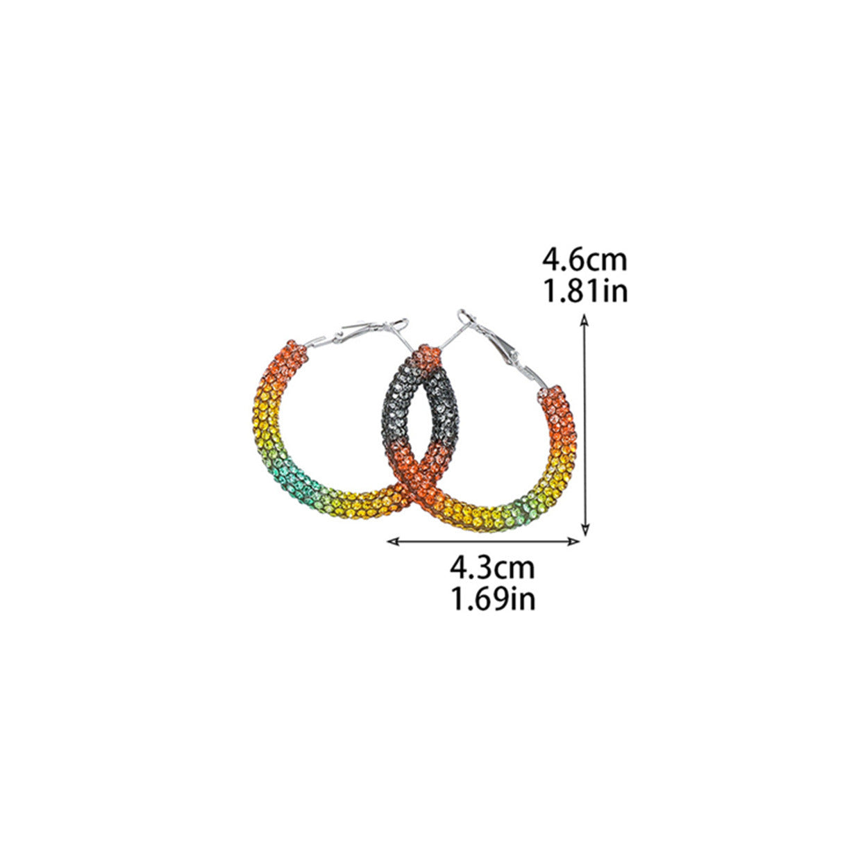 外贸热销 欧美夸张镶钻双排大圈街舞hiphop耳环耳圈 新娘耳饰批发