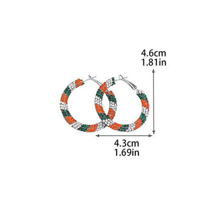 外贸热销 欧美夸张镶钻双排大圈街舞hiphop耳环耳圈 新娘耳饰批发