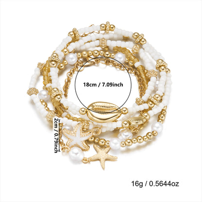 Starfish Shell Bracelet Set