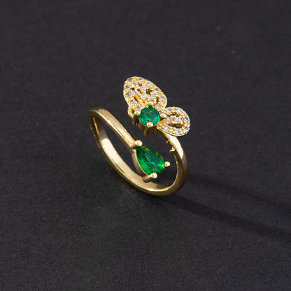 Green CZ Vintage Ring