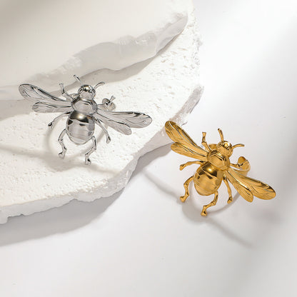 麦芽不锈钢不掉色花朵戒指女立体感开口设计指环夸张欧美跨境手饰