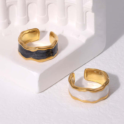 Titanium Steel Teardrop Ring