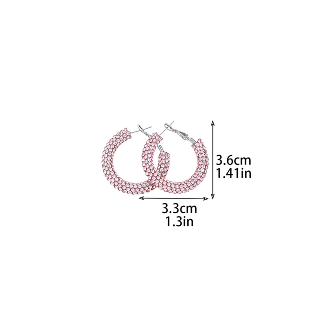 外贸热销 欧美夸张镶钻双排大圈街舞hiphop耳环耳圈 新娘耳饰批发