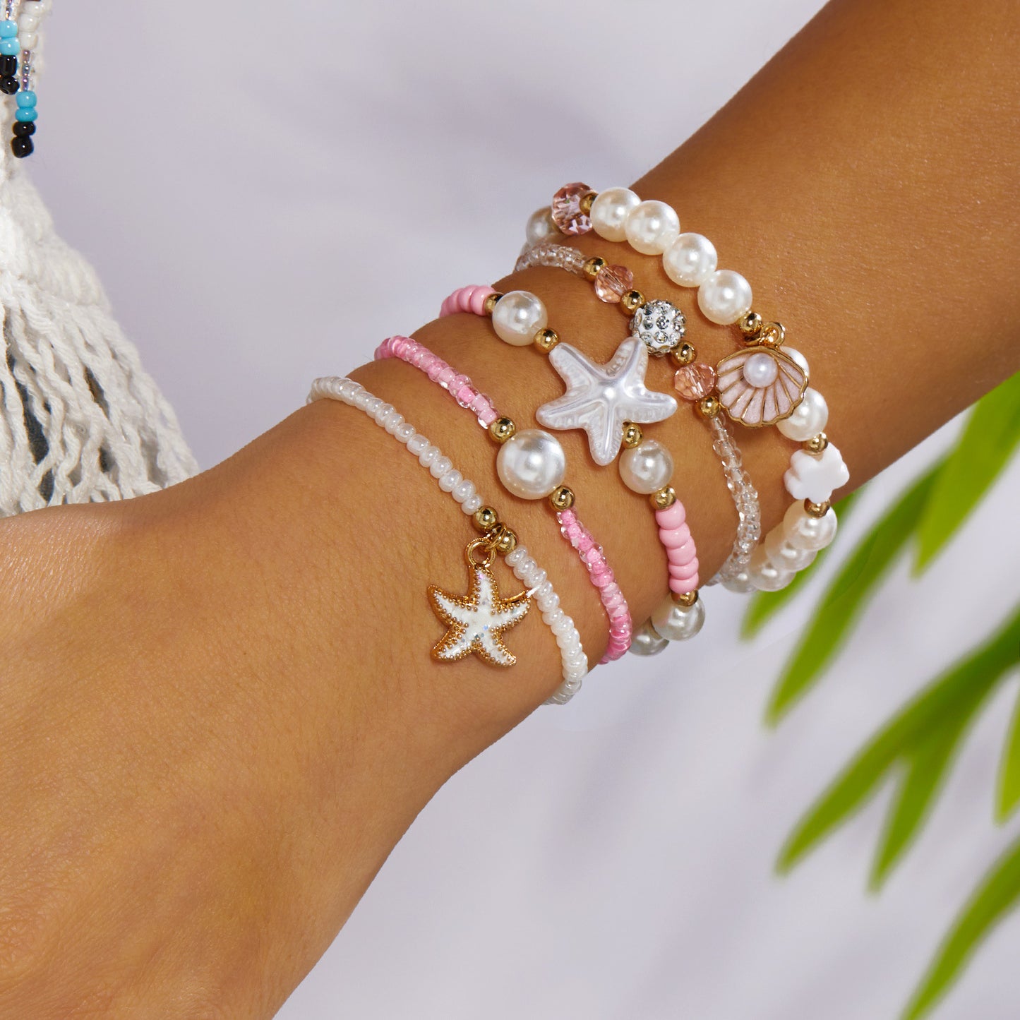 Starfish Shell Bracelet Set