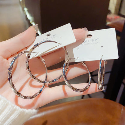 Minimalist Twisted Metal Hoop Earrings