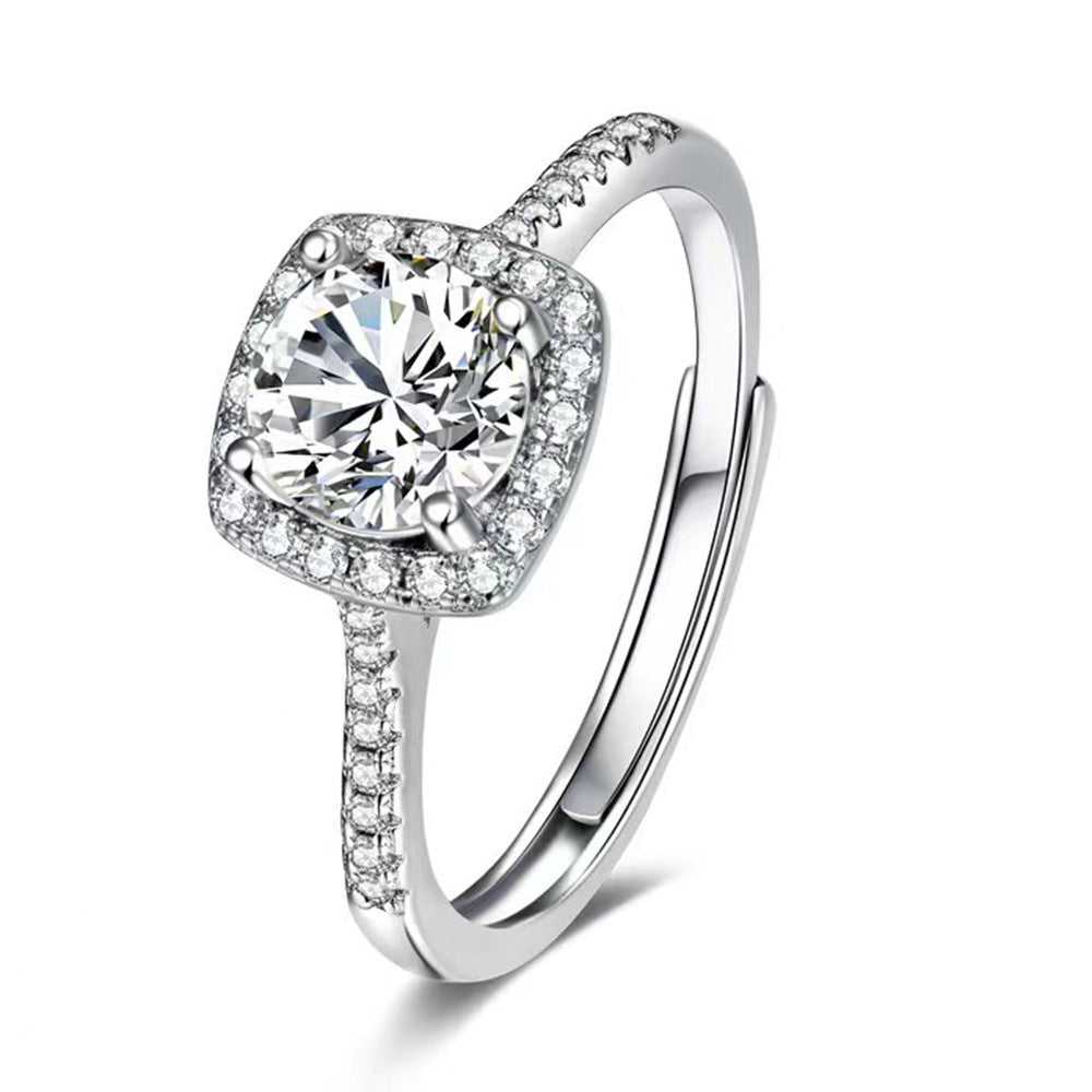 White Gold Plated Adjustable Ring