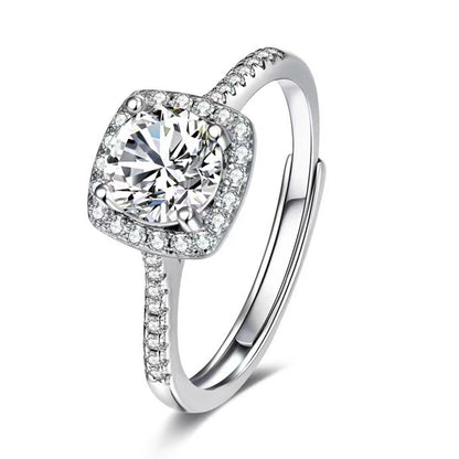 White Gold Plated Adjustable Ring