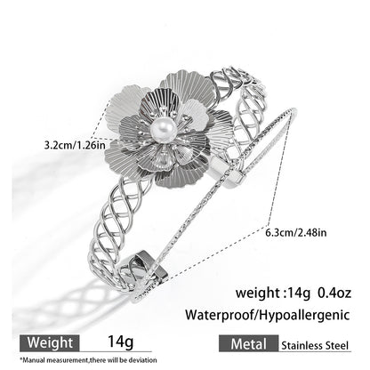 麦芽欧美不锈钢海洋风手镯海星海螺珊瑚花朵手环天然石镯子手饰品