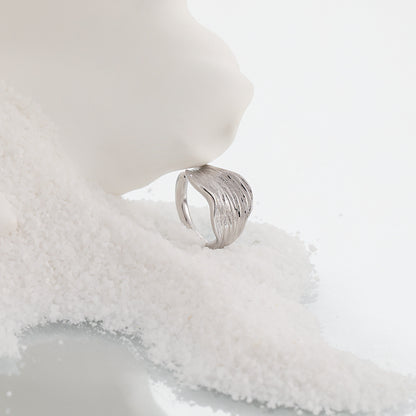 711哑光拉丝纹理耳夹女冷淡风S925纯银小众个性ins气质简约银耳饰