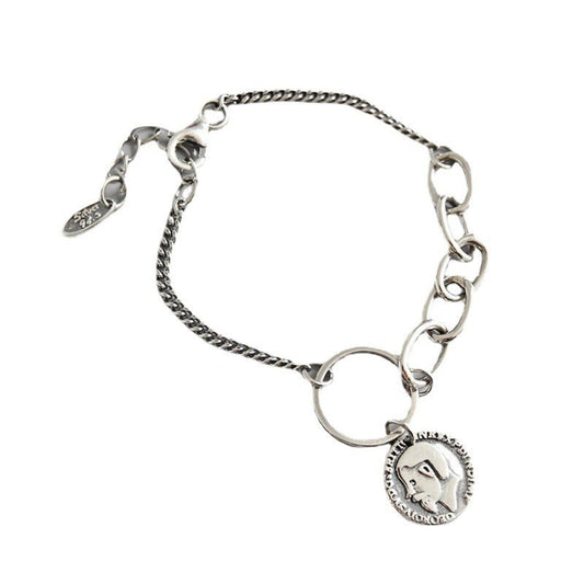 S925 Silver Vintage Coin Bracelet