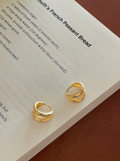 Gold-Tone Vintage Hoop Earrings