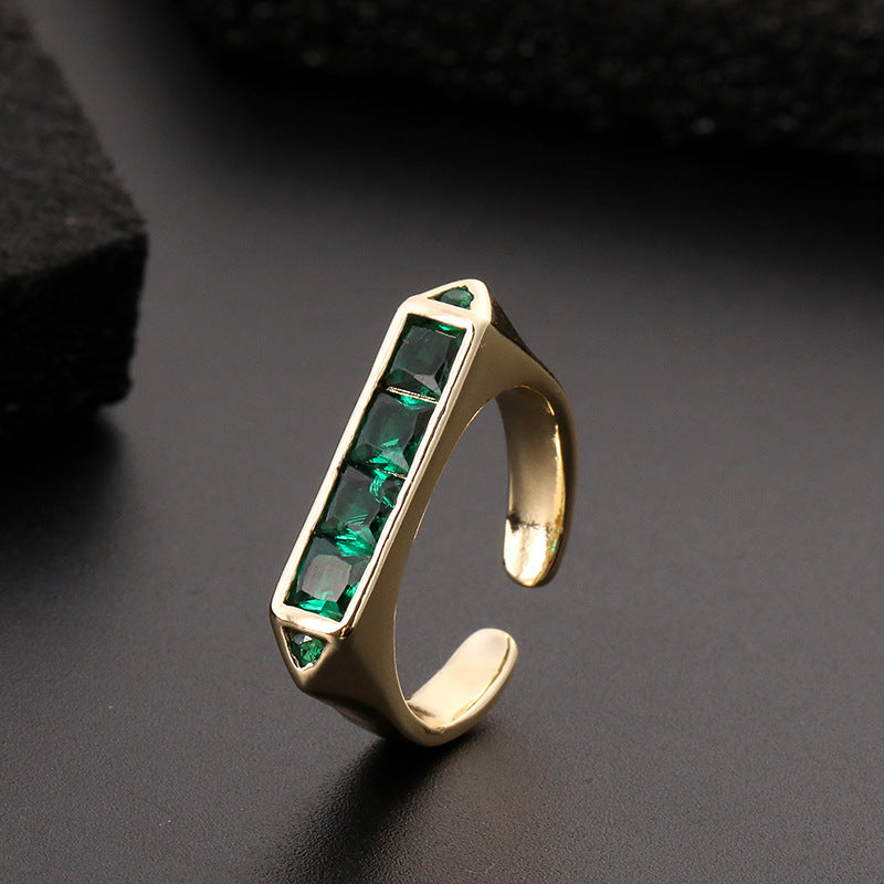 Green CZ Vintage Ring