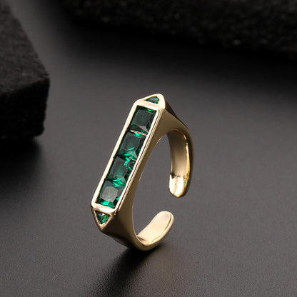 Green CZ Vintage Ring