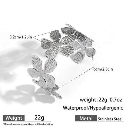 麦芽欧美不锈钢海洋风手镯海星海螺珊瑚花朵手环天然石镯子手饰品