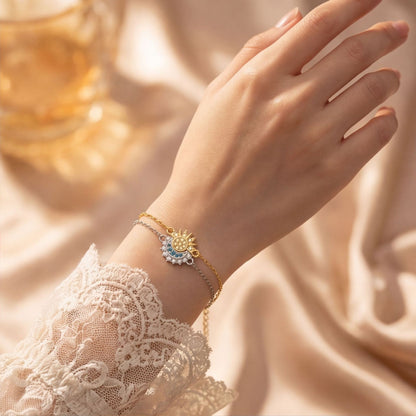 Women's Fashion Retro Sun Moon Stacked Necklace