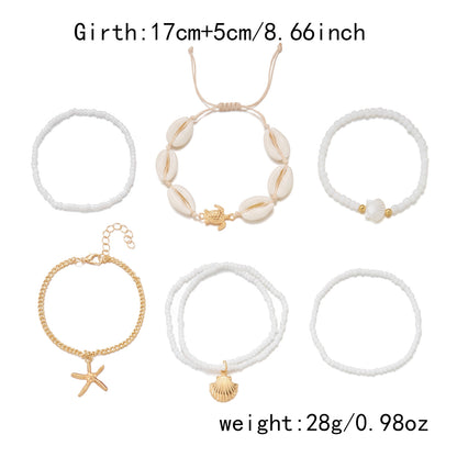 Starfish Shell Bracelet Set
