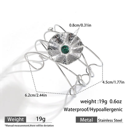 麦芽欧美不锈钢海洋风手镯海星海螺珊瑚花朵手环天然石镯子手饰品