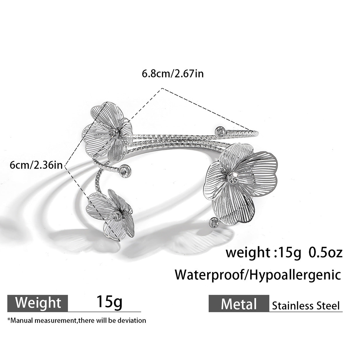 麦芽欧美不锈钢海洋风手镯海星海螺珊瑚花朵手环天然石镯子手饰品