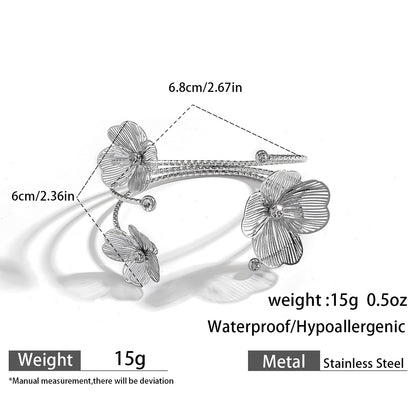 麦芽欧美不锈钢海洋风手镯海星海螺珊瑚花朵手环天然石镯子手饰品