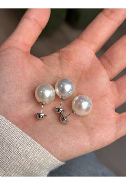 White Pearl Stud Earrings